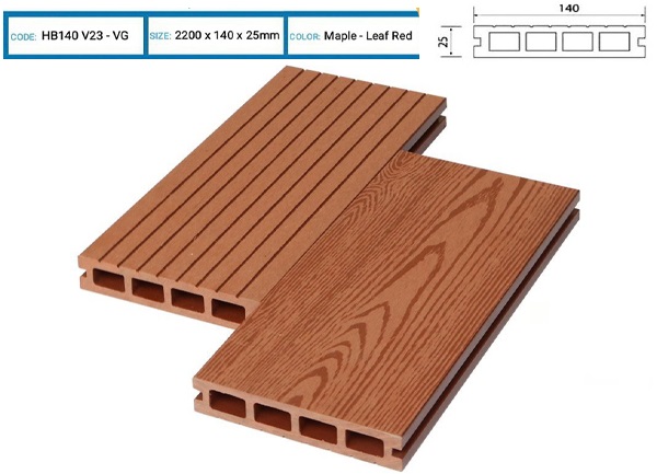 sàn gỗ nhựa ngoài trời hobiwood lea red