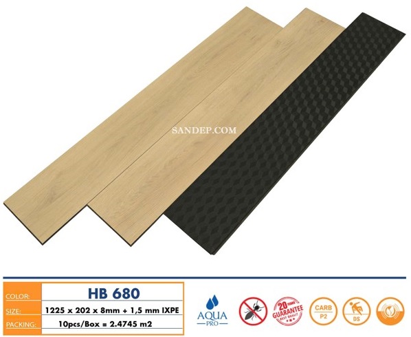 Sàn gỗ Hobi Black 8mm HB680