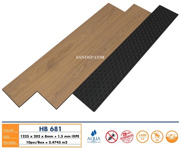 Sàn gỗ Hobi Black 8mm HB 681