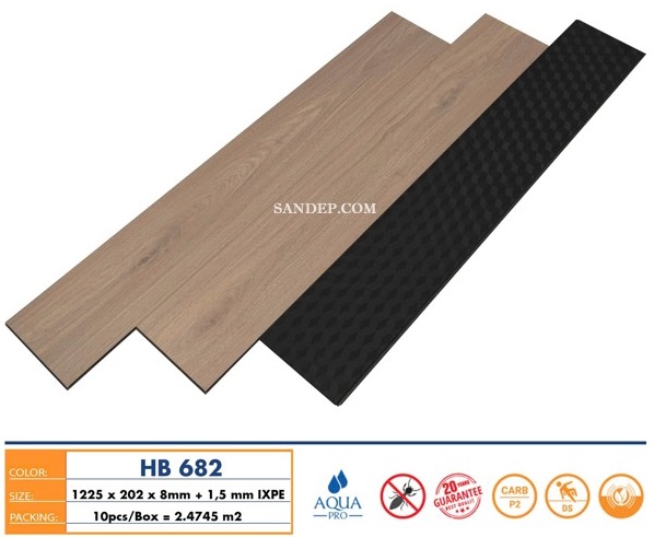 Sàn gỗ Hobi Black 8mm HB 682