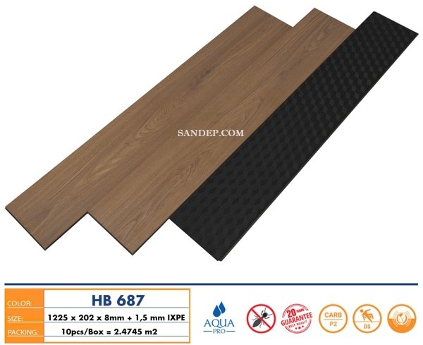 Sàn gỗ Hobi Black 8mm HB 687