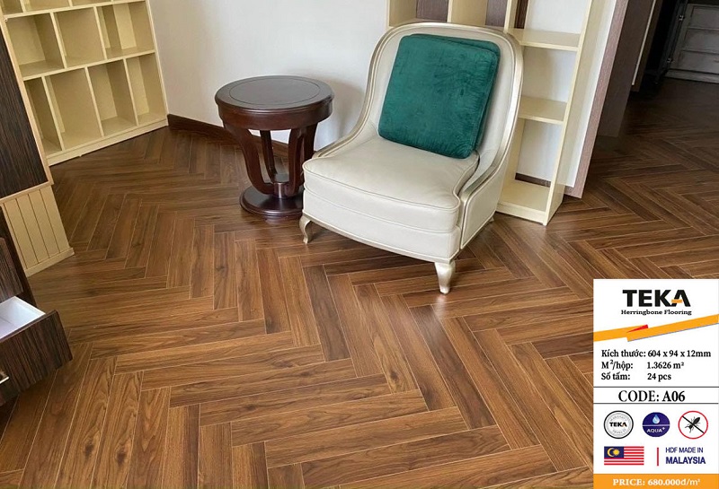 Sàn gỗ xương cá Teka A06