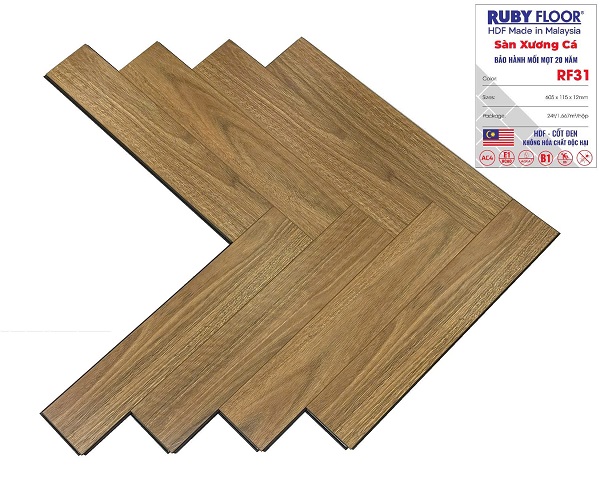 Sàn gỗ Ruby Floor xương cá RF31