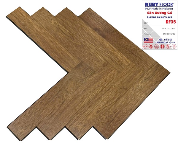 Sàn gỗ Ruby Floor xương cá RF35