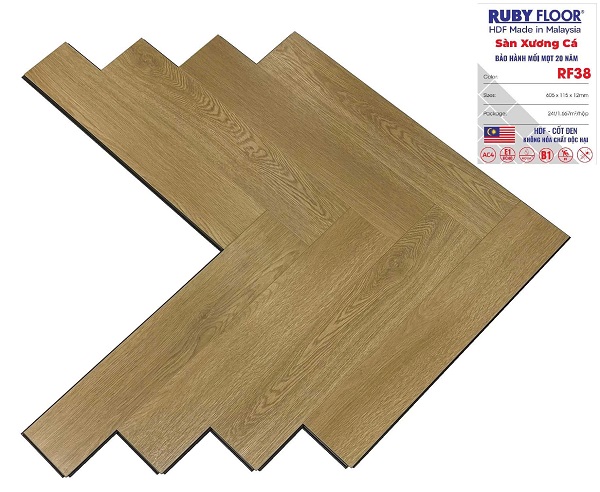 Sàn gỗ Ruby Floor xương cá RF38