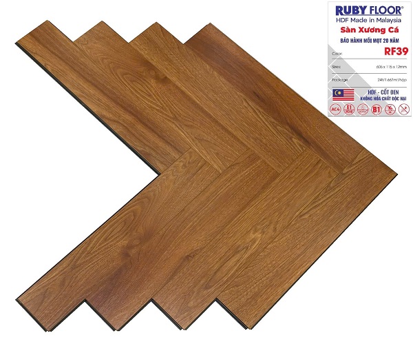 Sàn gỗ Ruby Floor xương cá RF39