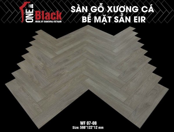 Sàn gỗ One Black xương cá W07-08