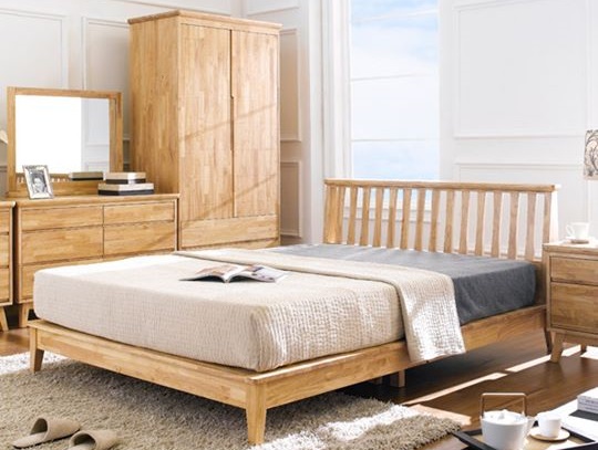giường tủ gỗ cao u ghép thanh