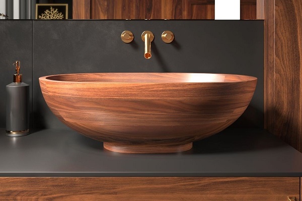 lavabo gỗ óc chó