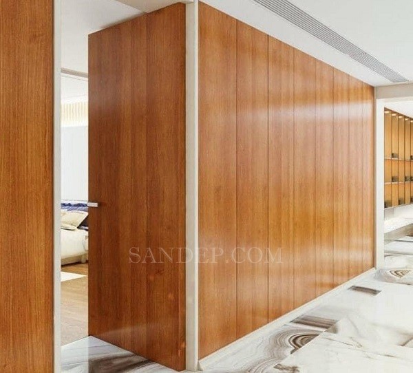 Mẫu vách ngăn nhựa giả gỗ hai mặt