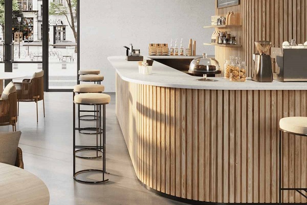 ốp tường quầy bar quán cafe