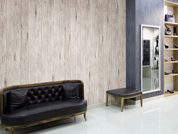 ốp tường showroom giả gỗ