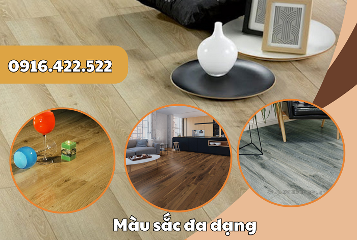 sàn gỗ 8mm màu sắc đa dạng