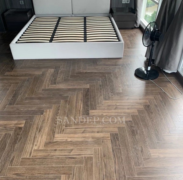 Sàn gỗ Acacia A094 cốt xanh lắp phòng ngủ