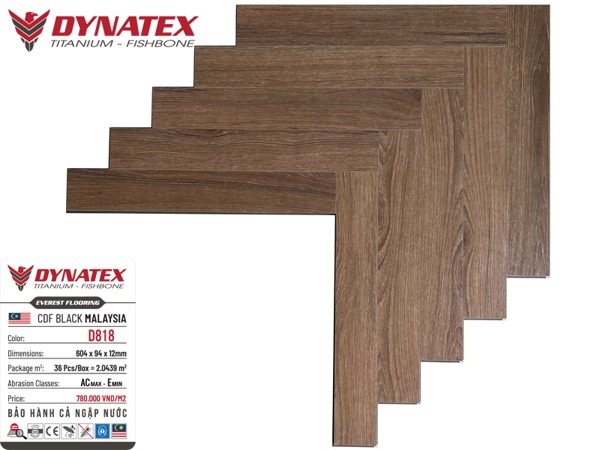 Sàn gỗ DYNATEX cốt đen D818