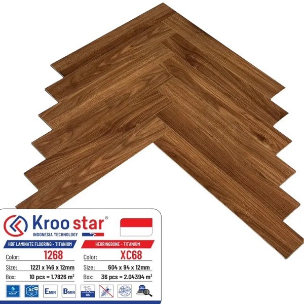 Sàn Gỗ Xương Cá KrooStar XC68