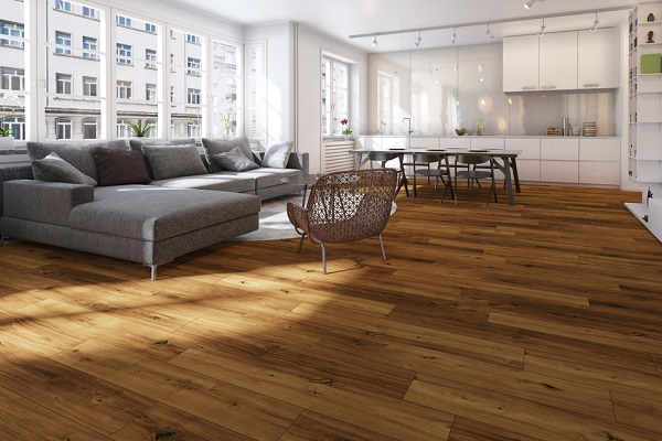 sàn gỗ phòng khách chung cư