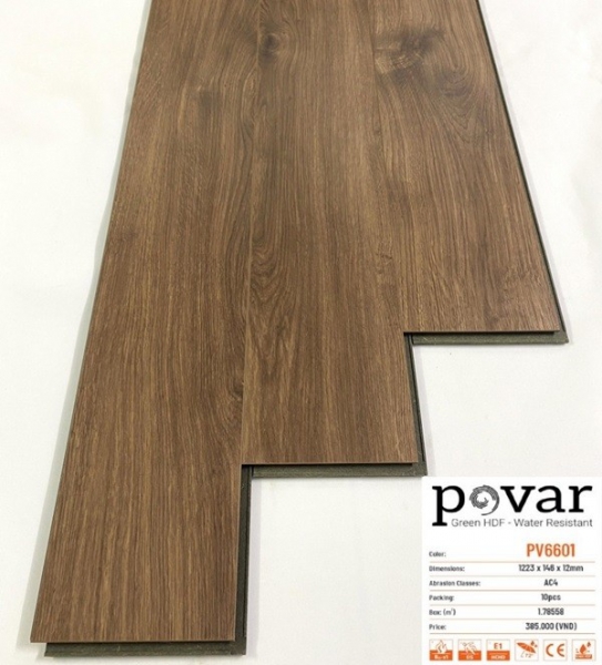 Sàn gỗ POVAR PV6601 – Nâu sồi cổ điển