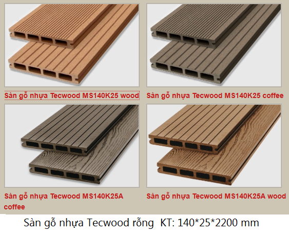 sàn gỗ sân thượng tecwood rỗng