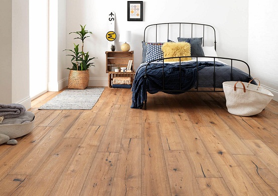 sàn gỗ sồi lát phòng ngủ