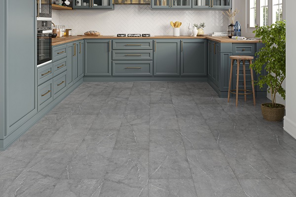 sàn nhựa giả đá phòng bếp