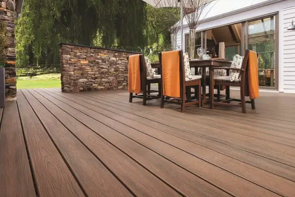 sàn nhựa giả gỗ ngoài trời màu teak