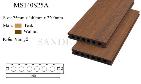 Sàn gỗ nhựa Tecwood rỗng lỗ tròn