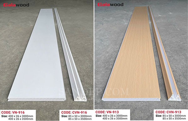 Mẫu vách ngăn nhựa giả gỗ hai mặt 1