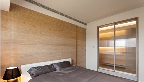 ốp tường gỗ công nghiệp phòng ngủ